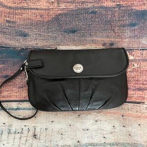 Coach large vintage black wristlet